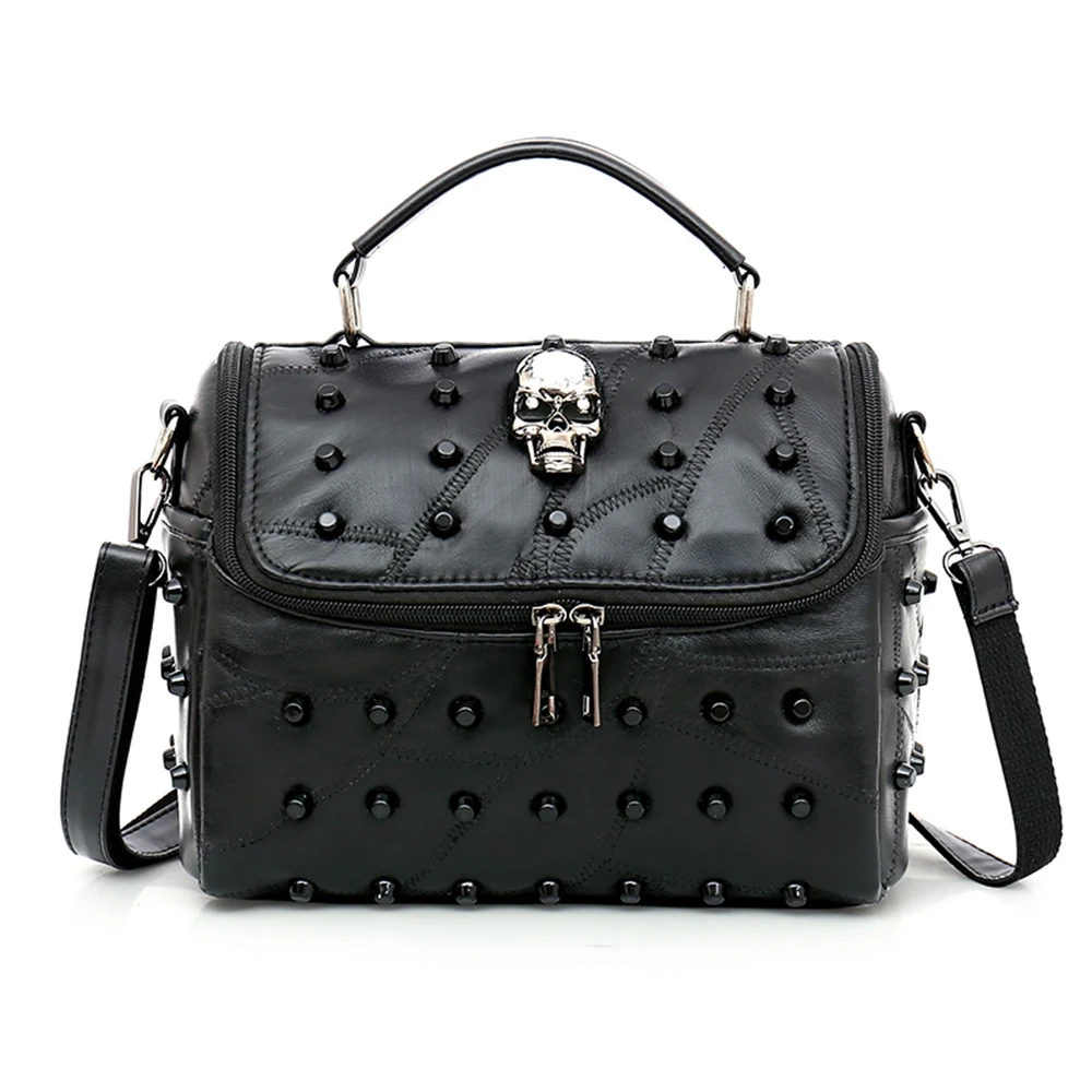 LJL-Women Real Pu Leather Messenger Bag Rivet Skull Tote Handbag Travel Crossbody
LJL-Women Real Pu Leather Messenger Bag Rivet Skull Tote Handbag Travel Crossbody
