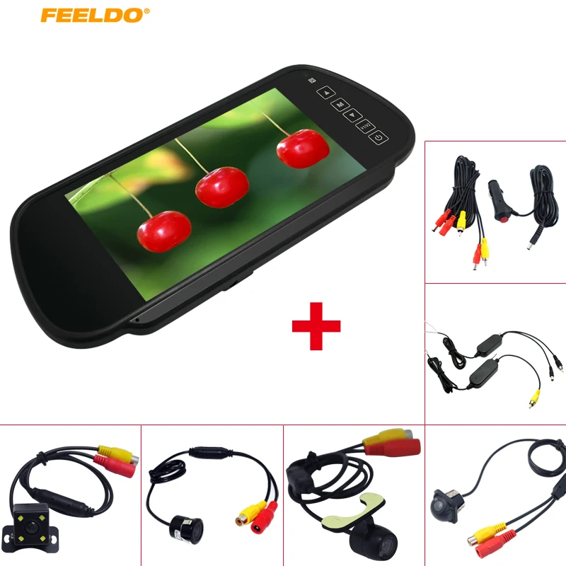 FEELDO 7 TFT LCD Car Rearview Mirror Monitor With Reverse Backup font b Camera b font