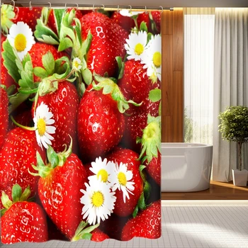 3D Shower Curtain Strawberry Fruit Pattern Polyester Fabric Waterproof Shower Curtain Eco-Friendly Bathroom Curtain Home
3D Shower Curtain Strawberry Fruit Pattern Polyester Fabric Waterproof Shower Curtain Eco-Friendly Bathroom Curtain Home