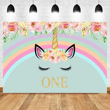 Neoback First Birthday Unicorn Floral Backdrop Girl's Birthday Photo Backdrops Rainbow Unicorn Flower Photography Background
Neoback First Birthday Unicorn Floral Backdrop Girl's Birthday Photo Backdrops Rainbow Unicorn Flower Photography Background