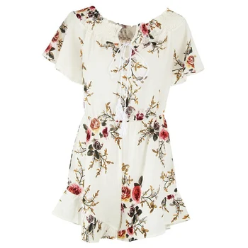 New fashion Ladies summer short sleeve off shoulder slash neck floral print Playsuit Romper Trousers
New fashion Ladies summer short sleeve off shoulder slash neck floral print Playsuit Romper Trousers