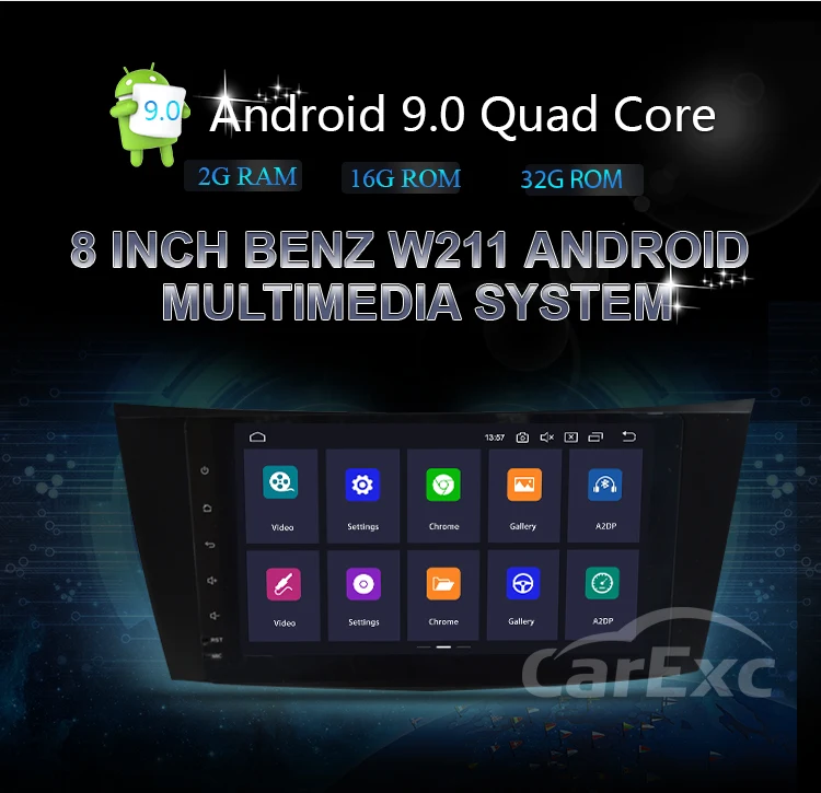 Best Android 9.0 Car Player System For Benz G/E Class W211 E200/E240/E260/E280/E230 Bluetooth WIFI/3G Radio GPS Navi Built-in Carplay 4