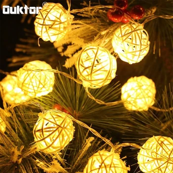 6M Rattan Ball LED String Light Warm White Fairy Garlands Light Holiday Light For Party Wedding Decoration Christmas Lights
6M Rattan Ball LED String Light Warm White Fairy Garlands Light Holiday Light For Party Wedding Decoration Christmas Lights