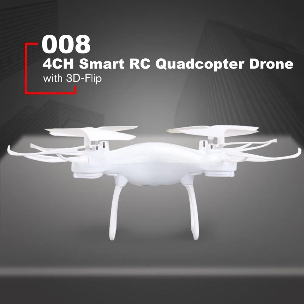 008 Smart 4CH RC Quadcopter Drone Aircraft UAV with Altitude Hold One Key Take-off Headless Mode 3D Flips for Children Gift
008 Smart 4CH RC Quadcopter Drone Aircraft UAV with Altitude Hold One Key Take-off Headless Mode 3D Flips for Children Gift
