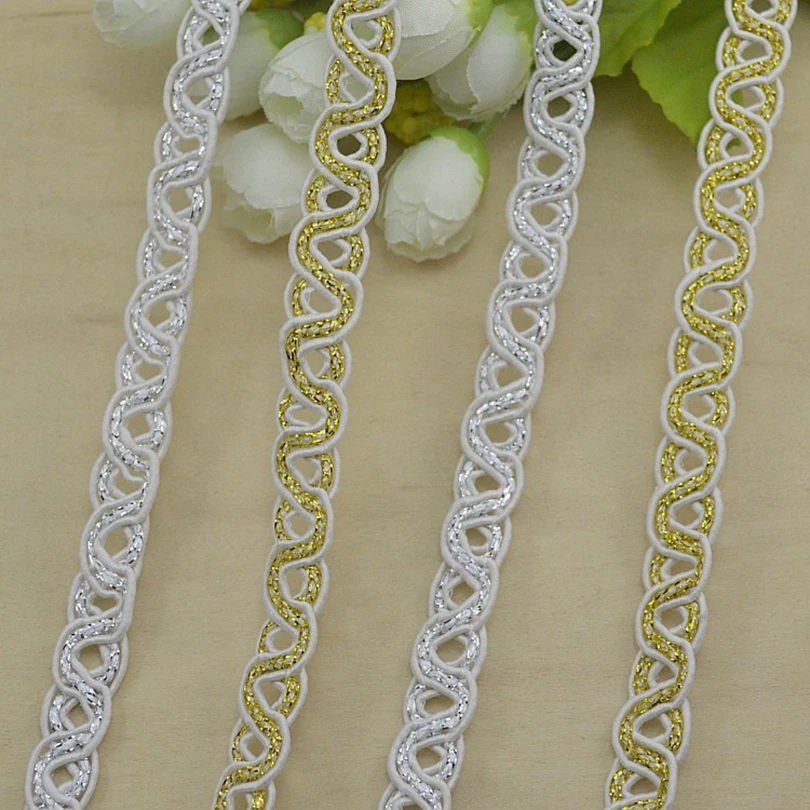 10Metres 1.2cm Gold Braids Lace Trim DIY Craft Wedding Doll Dress Silver Ribbon Centipede Edge 8 Eight Lace Belt Curve Lace
10Metres 1.2cm Gold Braids Lace Trim DIY Craft Wedding Doll Dress Silver Ribbon Centipede Edge 8 Eight Lace Belt Curve Lace