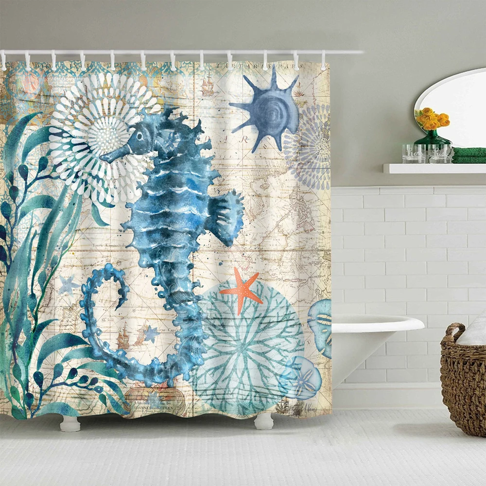 Svetanya Waterproof Shower Curtain Starfish conch Seahorse animals Printed (include 12 pcs Hooks) 180*180cm
Svetanya Waterproof Shower Curtain Starfish conch Seahorse animals Printed (include 12 pcs Hooks) 180*180cm
