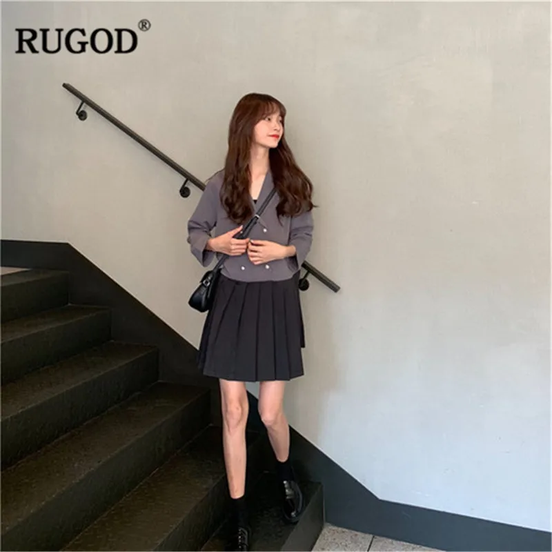 RUGOD 2019 New Arrival Women Dress Korean Style Loose Style Double-breasted Suit Collar Stitching Pleated Modis Vestidos
RUGOD 2019 New Arrival Women Dress Korean Style Loose Style Double-breasted Suit Collar Stitching Pleated Modis Vestidos
