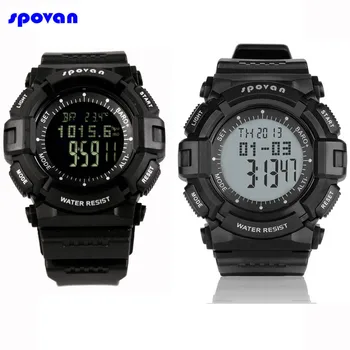 

SPOVAN Digital Sport Watch Waterproof Barometer Altimeter Thermometer Stopwatch Fishing Clock Men Reloj Hombre Relogio Masculino