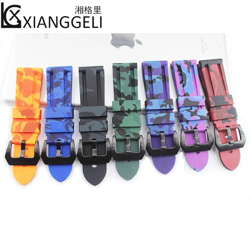 Watch accessories for Panerai camouflage rubber strap pin buckle 24mm PA111 men's watch band
Watch accessories for Panerai camouflage rubber strap pin buckle 24mm PA111 men's watch band