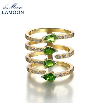 LAMOON Natural Diopside S925 Sterling Silver Gemstone Adjustable Rings Wedding Ring Fine Jewelry for Women Bridal Sets RI061
LAMOON Natural Diopside S925 Sterling Silver Gemstone Adjustable Rings Wedding Ring Fine Jewelry for Women Bridal Sets RI061