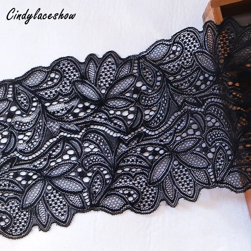 2Yards 15.5cm Wide Leaves Elastic Stretch Lace Trim Black For Bra Clothing Accessories Dress Sewing Applique Costume Lace Fabric
2Yards 15.5cm Wide Leaves Elastic Stretch Lace Trim Black For Bra Clothing Accessories Dress Sewing Applique Costume Lace Fabric