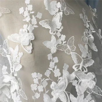 NEW 3D butterfly white yarn lace fabric embroidered cloth for wedding dress/curtains/Stage garment accessories DIY 1order=1meter
NEW 3D butterfly white yarn lace fabric embroidered cloth for wedding dress/curtains/Stage garment accessories DIY 1order=1meter