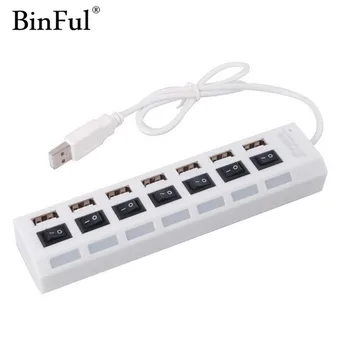 BinFul Multi 7 Ports High Speed USB Hub 2.0 480Mbps Hub On/Off Switch Portable USB Splitter Peripherals Accessories For Computer
BinFul Multi 7 Ports High Speed USB Hub 2.0 480Mbps Hub On/Off Switch Portable USB Splitter Peripherals Accessories For Computer