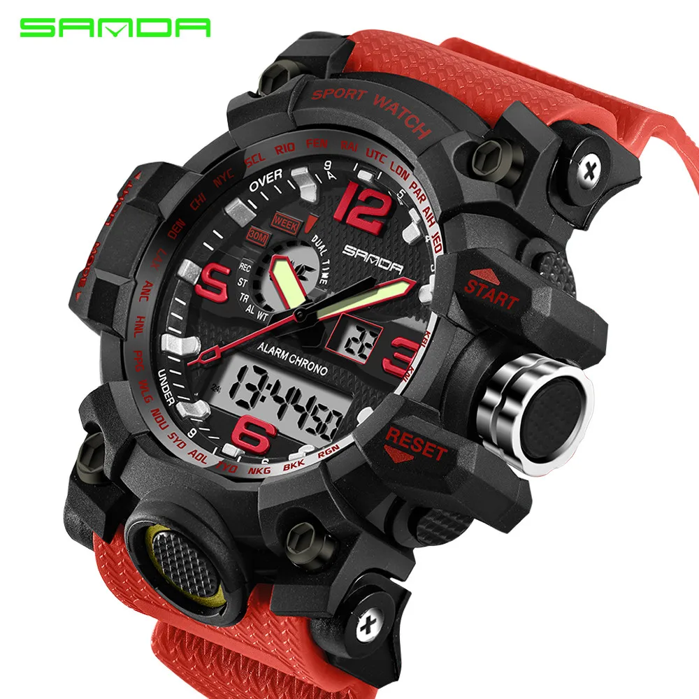 Colourful Sport Watch Luxury Double Display Digital LED Cold Light Electronic 30M Waterproof orologi uomo reloj deportivo hombre
Colourful Sport Watch Luxury Double Display Digital LED Cold Light Electronic 30M Waterproof orologi uomo reloj deportivo hombre