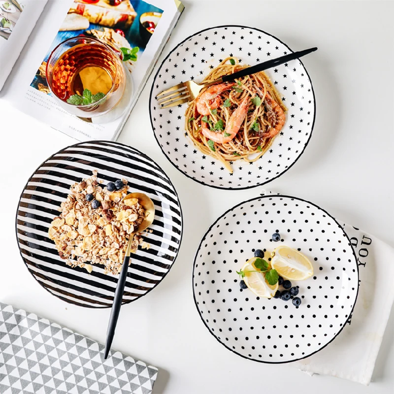 Japanese Style Creative Dishes Plates Stripes Breakfast Plates Ceramic Circular Dishes Rice Soup Plates Pasta Dishes
Japanese Style Creative Dishes Plates Stripes Breakfast Plates Ceramic Circular Dishes Rice Soup Plates Pasta Dishes