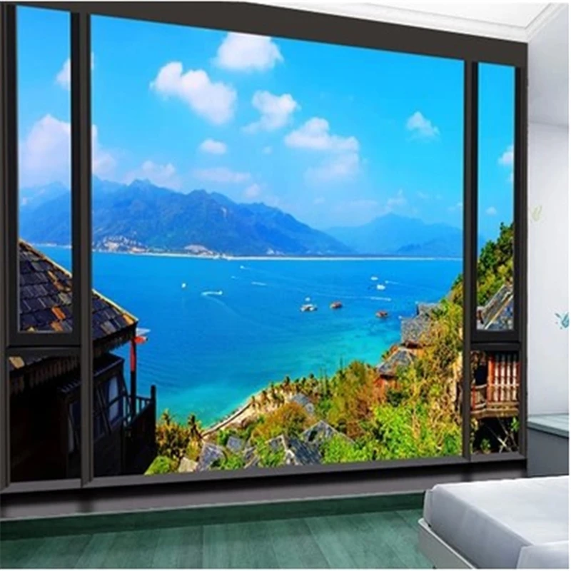 

beibehang 3d photo wall paper stereoscopic seascape mural reliefs minimalist modern bedroom, living room 3d mural wallpaper