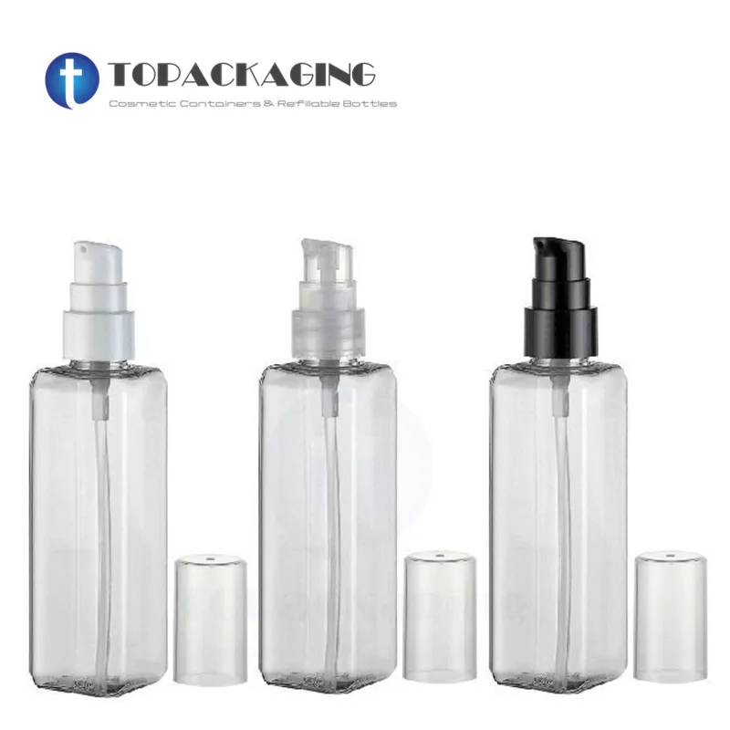 

20PCS*100ML Lotion Pump Bottle Empty Makeup Packing Clear Plastic Shower Gel Shampoo Cosmetic Container Essential Oil Refillable