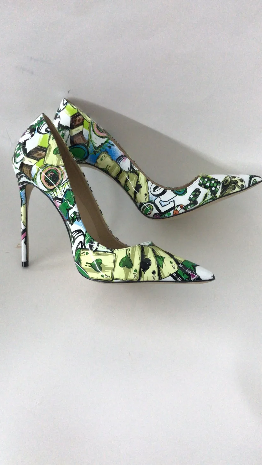 Women Shoes Stiletto 12cm/10cm/8cm High Heels Women Pumps Green Printing Leather Pointed Toe Ladies Party Wedding Woman Shoes
Women Shoes Stiletto 12cm/10cm/8cm High Heels Women Pumps Green Printing Leather Pointed Toe Ladies Party Wedding Woman Shoes