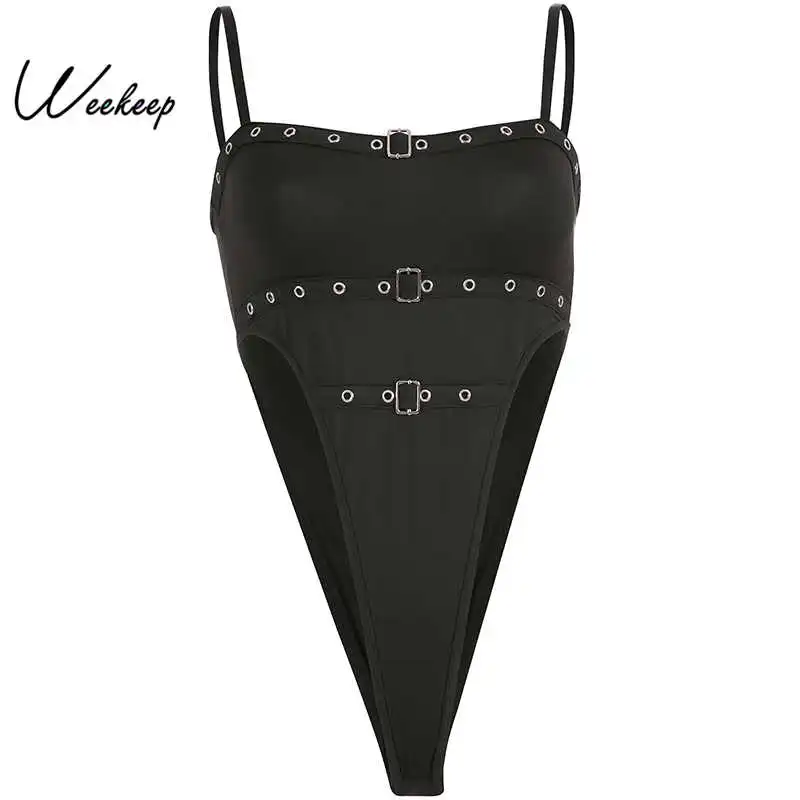 Weekeep Women Black Chocker Adjustable Bodysuit 2019 Streetwear High Waist Bodysuits Sexy Bodycon Rompers Womens Jumpsuit
Weekeep Women Black Chocker Adjustable Bodysuit 2019 Streetwear High Waist Bodysuits Sexy Bodycon Rompers Womens Jumpsuit