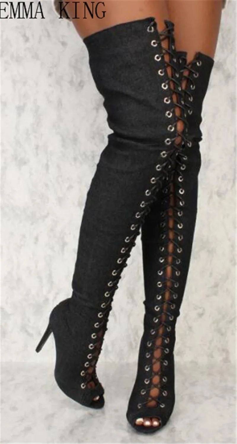 Sexy Long Women Boots Over Knee High Women Thigh High Boots Gladiator Shoes Woman Boots Lace-Up Peep Toe Shoes
Sexy Long Women Boots Over Knee High Women Thigh High Boots Gladiator Shoes Woman Boots Lace-Up Peep Toe Shoes