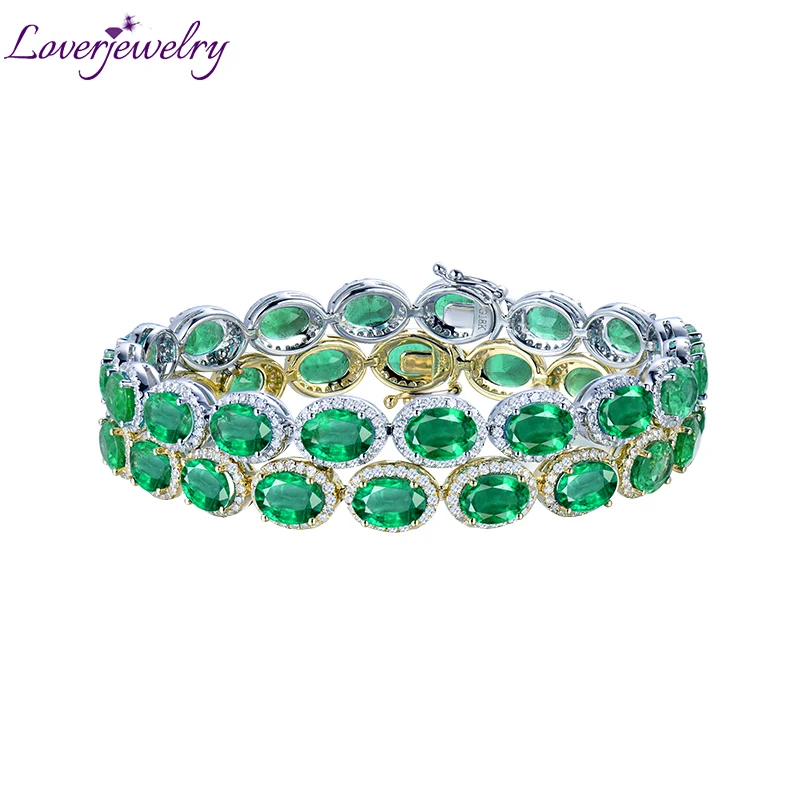 LOVERJEWELRY Bracelets For Women Layer Solid 18k Yellow White Gold 27.06ct Natural Emerald 175mm Length Female Party Bracelet
LOVERJEWELRY Bracelets For Women Layer Solid 18k Yellow White Gold 27.06ct Natural Emerald 175mm Length Female Party Bracelet