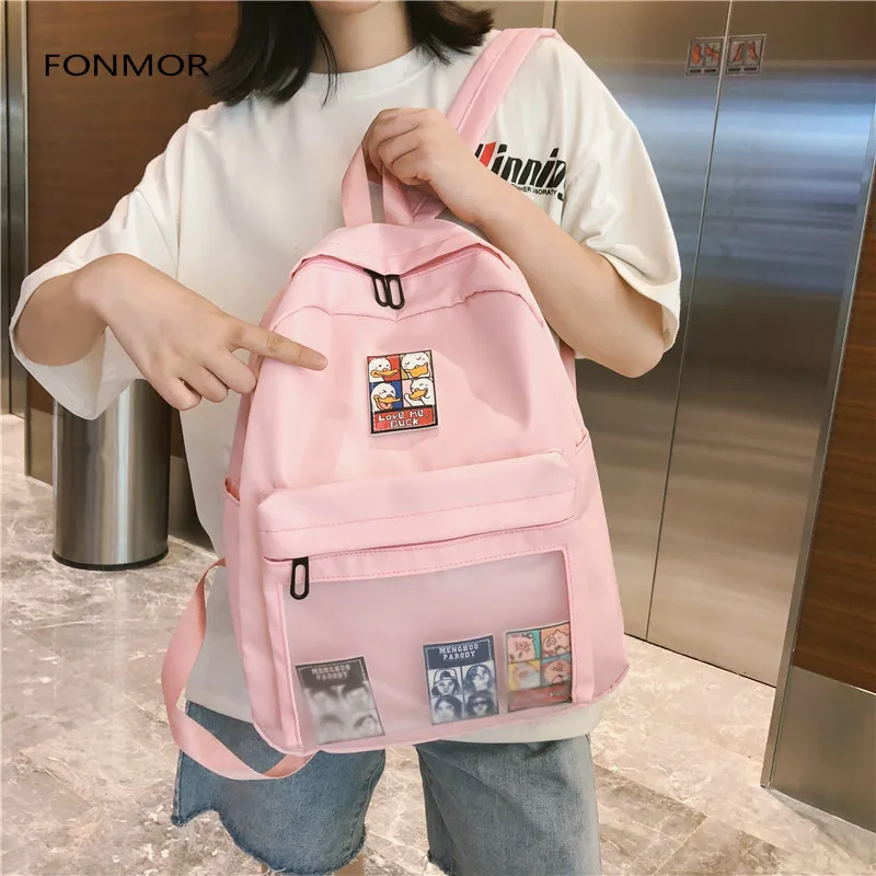 2019 High quality waterproof nylon Women Backpack Female Transparent front pocket schoolbag for Teenage girls Travel Backpack
2019 High quality waterproof nylon Women Backpack Female Transparent front pocket schoolbag for Teenage girls Travel Backpack