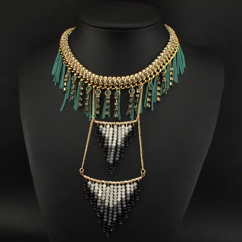 UKEN Fashion Accessories Women Charm Jewelry Knit Vintage Chain Double Layer Resin Beads Pendants Chokers Necklace N3343
UKEN Fashion Accessories Women Charm Jewelry Knit Vintage Chain Double Layer Resin Beads Pendants Chokers Necklace N3343