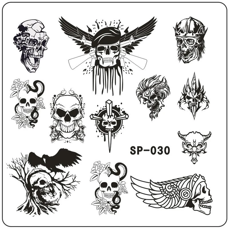 New Cartoon Skull Triangle Pattern Printing Image Nail Stamping Plate Stainless Steel Template Stencil 11 Designs to Choose
New Cartoon Skull Triangle Pattern Printing Image Nail Stamping Plate Stainless Steel Template Stencil 11 Designs to Choose