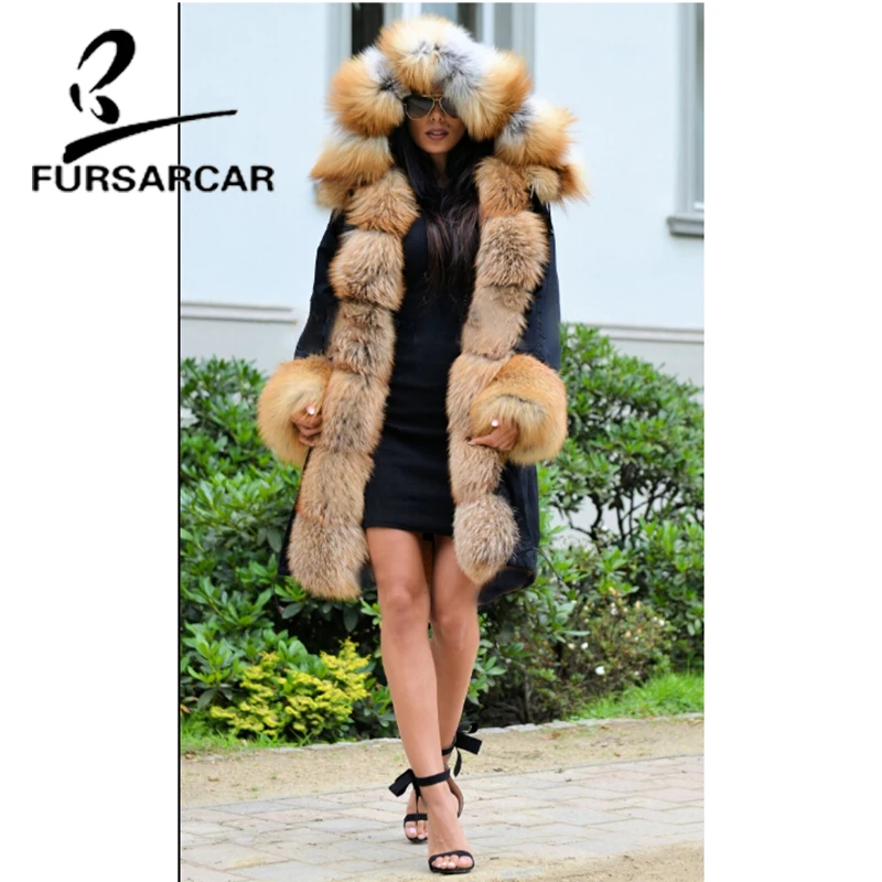 FURSARCAR 2021 Luxury Winter Fur Parka For Women Real Fur Coat Female With Thick Fox Fur Hood Fashion Long Parkas
FURSARCAR 2021 Luxury Winter Fur Parka For Women Real Fur Coat Female With Thick Fox Fur Hood Fashion Long Parkas