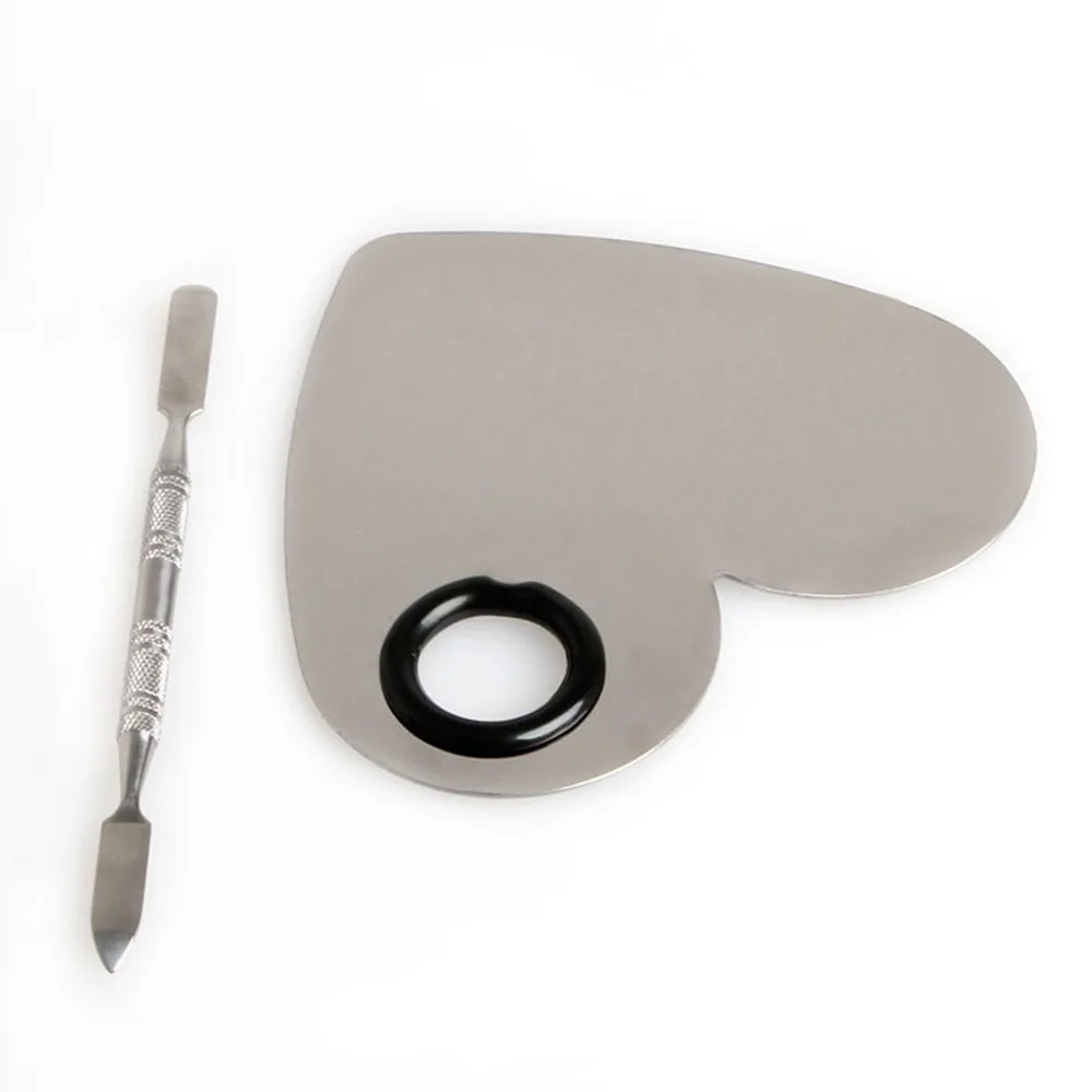 High Quality Palette Durable Heart Shape Stainless Steel Nail Foundation Mixing Palette Spatula Makeup Tool
High Quality Palette Durable Heart Shape Stainless Steel Nail Foundation Mixing Palette Spatula Makeup Tool