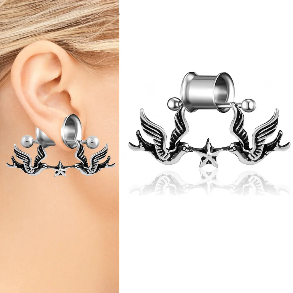 MODRSA 1Pair Peace Pigeon Earring Gauges Vintage Bird Ear Plugs and Tunnels Stainless Steel Body Jewelry Helix Piercing Oreja
MODRSA 1Pair Peace Pigeon Earring Gauges Vintage Bird Ear Plugs and Tunnels Stainless Steel Body Jewelry Helix Piercing Oreja