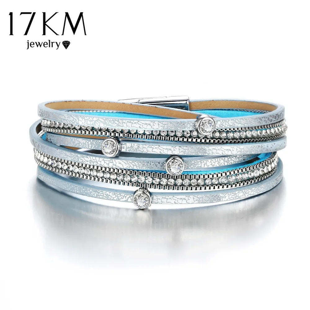 17KM New Fashion Crystal Beads Charms Bracelets & Bangles For Women Men Multiple Layers Leather Bracelet Statement Party Jewelry
17KM New Fashion Crystal Beads Charms Bracelets & Bangles For Women Men Multiple Layers Leather Bracelet Statement Party Jewelry