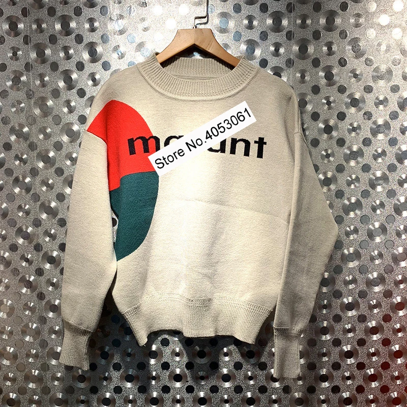Contrast Color Patchwork Letter Printed Round Neck Knit Sweater - 2019 New Spring Fashion Knitting Pullover Top
Contrast Color Patchwork Letter Printed Round Neck Knit Sweater - 2019 New Spring Fashion Knitting Pullover Top