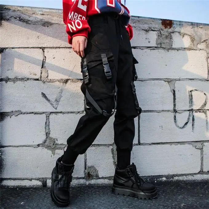2019 Black High Waist Cargo Pants Women Pockets Patchwork Loose Streetwear Pencil Pants Fashion Cool Hip Hop Women's Trousers
2019 Black High Waist Cargo Pants Women Pockets Patchwork Loose Streetwear Pencil Pants Fashion Cool Hip Hop Women's Trousers