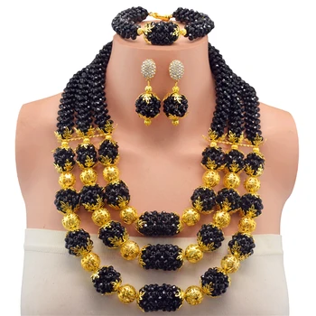 Bridal Jewelry Sets Black Nigerian Wedding African Beads Jewelry Set Crystal Women New Necklace Set Free Shipping
Bridal Jewelry Sets Black Nigerian Wedding African Beads Jewelry Set Crystal Women New Necklace Set Free Shipping