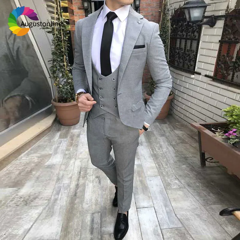 Custom Made Grey Mens Suits Groom Tuxedos High Quality Groomsmen Wedding Party Dinner Best Man Suits 2Pieces Jacket Pants Terno
Custom Made Grey Mens Suits Groom Tuxedos High Quality Groomsmen Wedding Party Dinner Best Man Suits 2Pieces Jacket Pants Terno