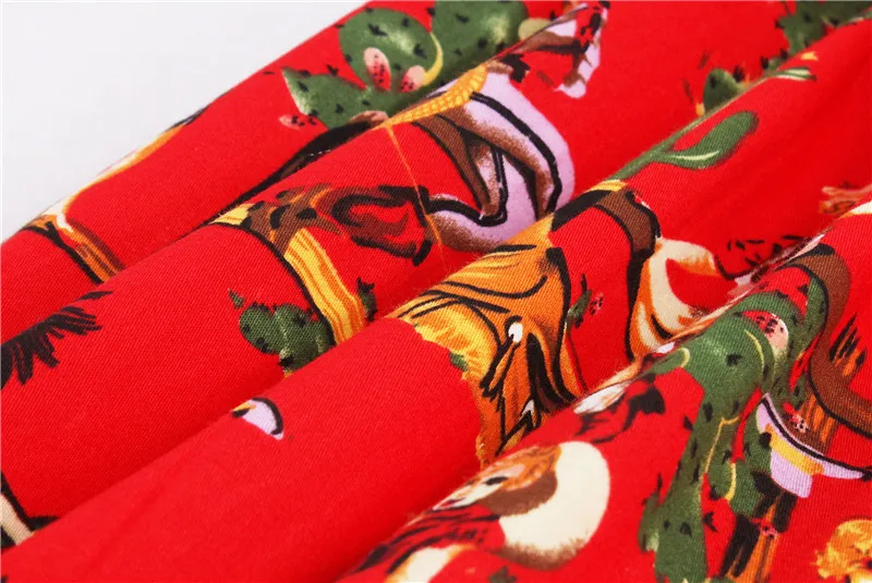 Kostlish Retro Print Flower Summer Skirts Womens 2017 High Waist Vintage Skirt Elegant A-Line Midi Women Skirt Plus Size XXL 22 (47)