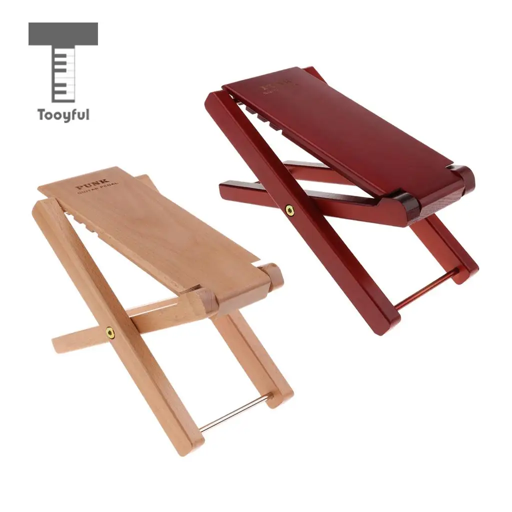 Tooyful Adjustable Stage Guitar Foot Rest Exquisite Foot Stool Stand 4 Height for Guitarist Stage Accessory