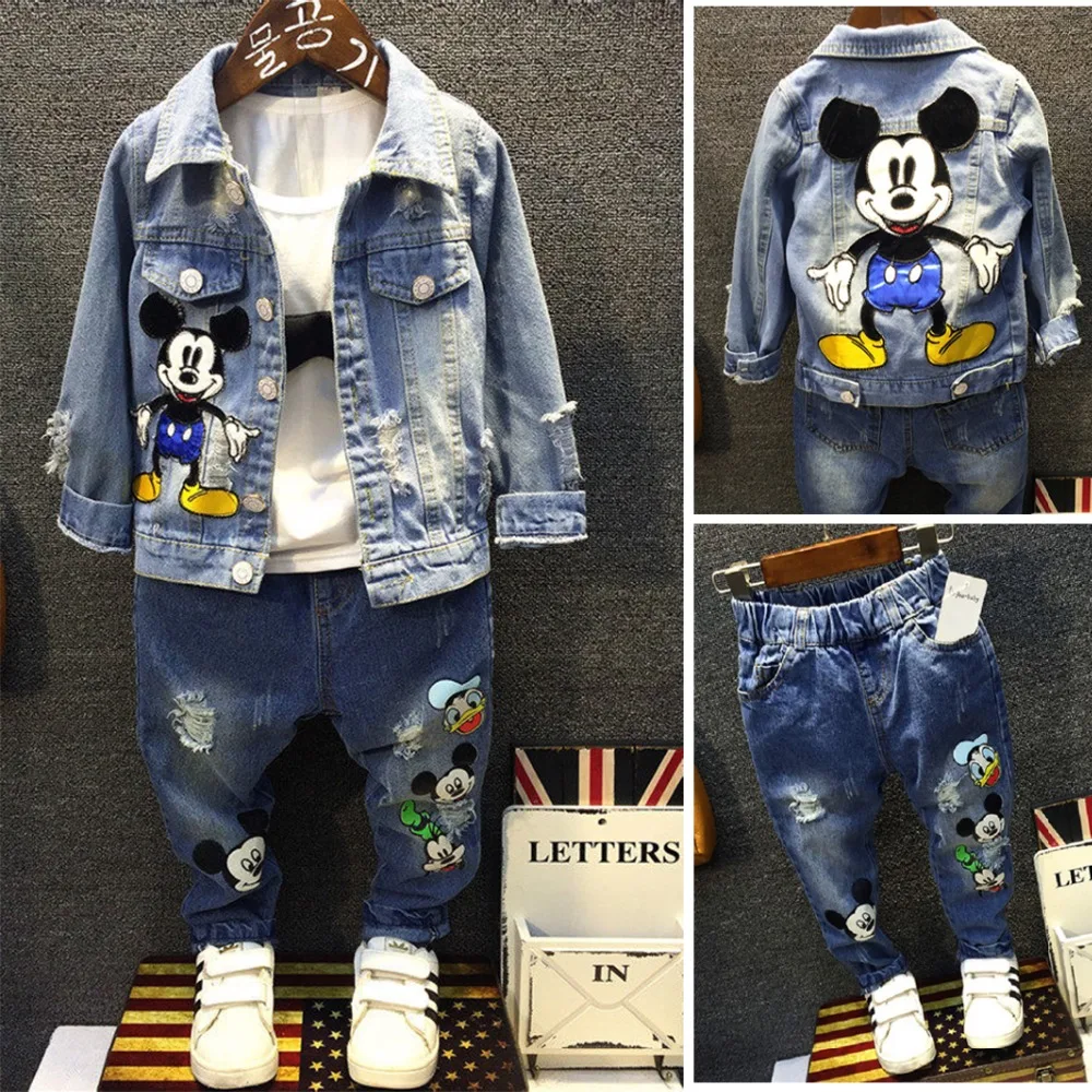 Children Minnie Mickey Mouse Clothes Sets 2019 Kids Denim Jacket + Jeans Set Girls Tracksuit Outfits for Toddler Boys Girls
Children Minnie Mickey Mouse Clothes Sets 2019 Kids Denim Jacket + Jeans Set Girls Tracksuit Outfits for Toddler Boys Girls