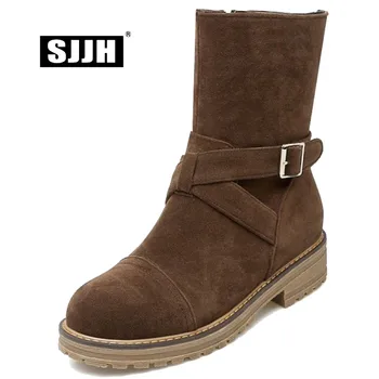 SJJH Women Velvet Mid-Calf Flat Boots with Round Toe Zip Short Plush Snow Boots Autumn Fashion Casual Shoes Large Size A1055
SJJH Women Velvet Mid-Calf Flat Boots with Round Toe Zip Short Plush Snow Boots Autumn Fashion Casual Shoes Large Size A1055