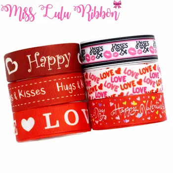 16mm-75mm Happy Valentine's Day Words Series Love Kisses Printed Grosgrain/Foe Ribbon Pink Lips Hair Bowknot Making 50yards/roll
16mm-75mm Happy Valentine's Day Words Series Love Kisses Printed Grosgrain/Foe Ribbon Pink Lips Hair Bowknot Making 50yards/roll