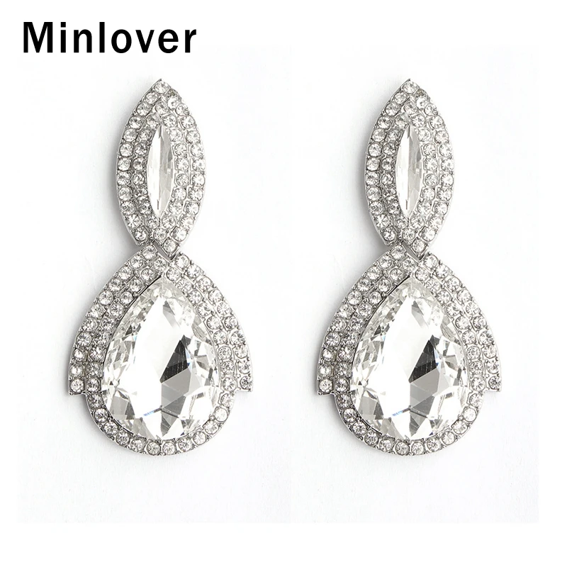 Minlover Luxury Silver Blue Color Crystal Bride Teardrop Big Earrings for Women Wedding Dangle Drop Earrings Accessories MEH1435
Minlover Luxury Silver Blue Color Crystal Bride Teardrop Big Earrings for Women Wedding Dangle Drop Earrings Accessories MEH1435