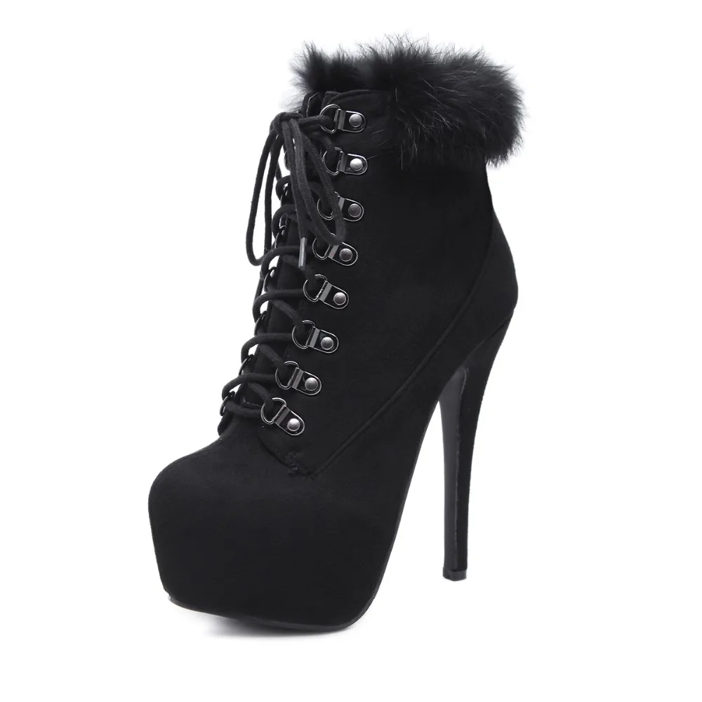 2018 Winter Warm Fashion Shoes High Heels Woman Flock Ankle Boots Round Toe Plush Cross Tied Shoes Woman Platform Ladies Shoes
2018 Winter Warm Fashion Shoes High Heels Woman Flock Ankle Boots Round Toe Plush Cross Tied Shoes Woman Platform Ladies Shoes