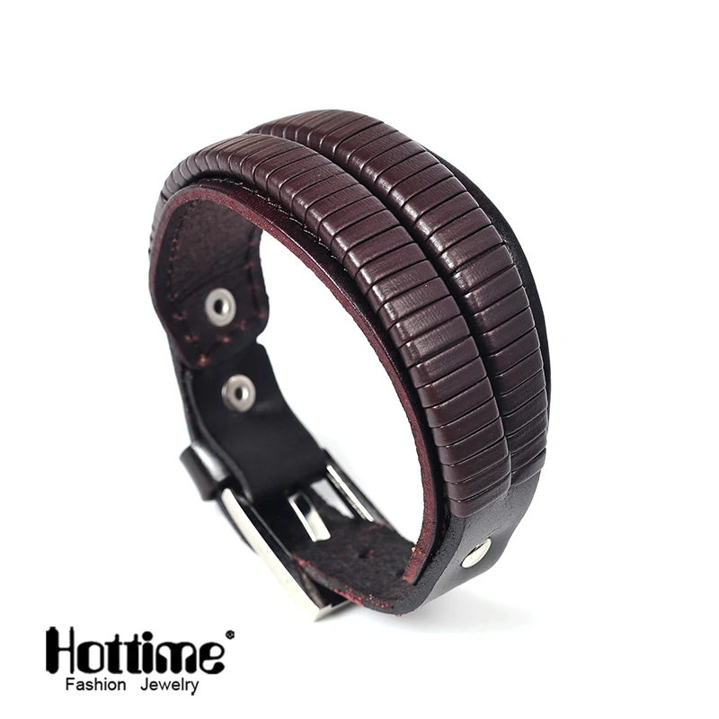 Hottime Italian Genuine Leather Cuff Double Wide And Rope Bangles Brown & Black For Men Fashion Man Bracelet Unisex Jewelry PG43
Hottime Italian Genuine Leather Cuff Double Wide And Rope Bangles Brown & Black For Men Fashion Man Bracelet Unisex Jewelry PG43