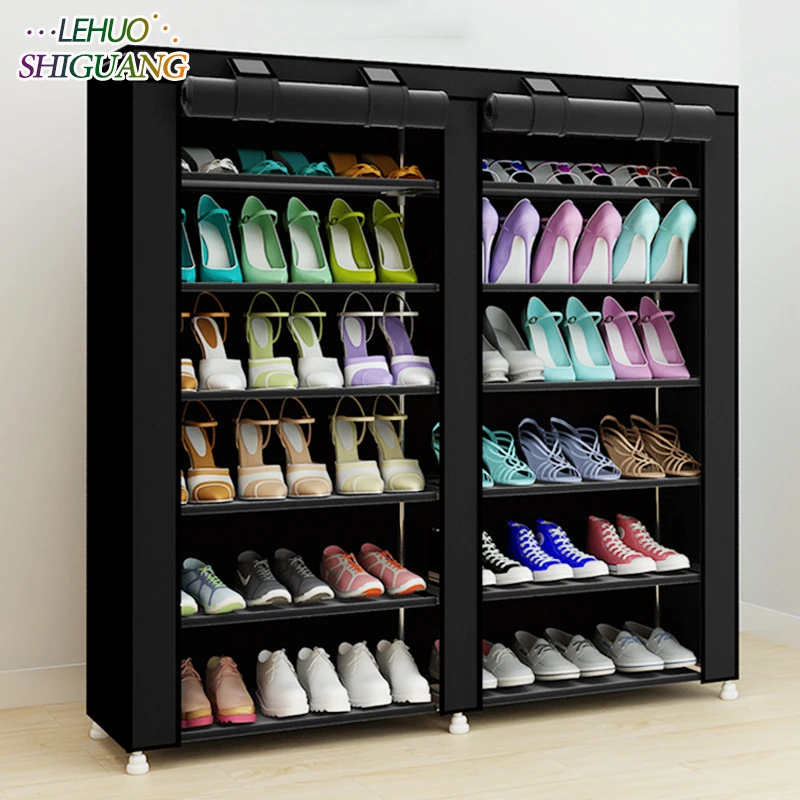43.3-inch 6-layer 12-grid Non-woven fabrics large shoe rack organizer removable shoe storage for home furniture shoe cabinet