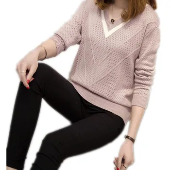New Long Sleeve Women Knitted Sweater Pullovers 2018V-Neck Short Women Knitted Hollow Out Thin Bottom Casual Sweater MujerCQ2308
New Long Sleeve Women Knitted Sweater Pullovers 2018V-Neck Short Women Knitted Hollow Out Thin Bottom Casual Sweater MujerCQ2308