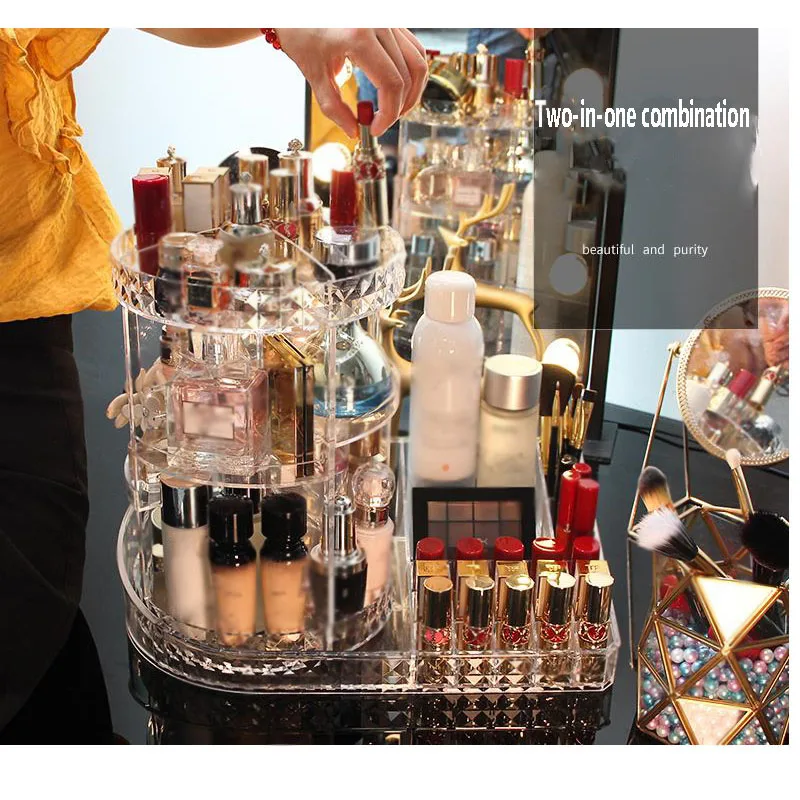 Simple Rotary Cosmetics Receiving Box Acrylic Home Dresser Skin-care Lipstick Desktop Shelf with Large Capacity
Simple Rotary Cosmetics Receiving Box Acrylic Home Dresser Skin-care Lipstick Desktop Shelf with Large Capacity
