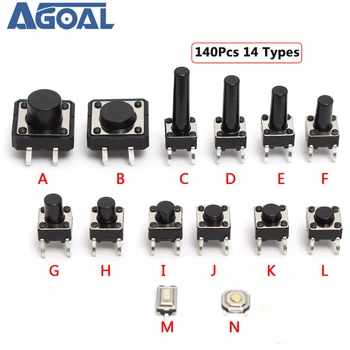 140Pcs/lot 14 Types Momentary Tact Tactile Push Button Switch SMD Assortment Kit Set Free Shipping
140Pcs/lot 14 Types Momentary Tact Tactile Push Button Switch SMD Assortment Kit Set Free Shipping