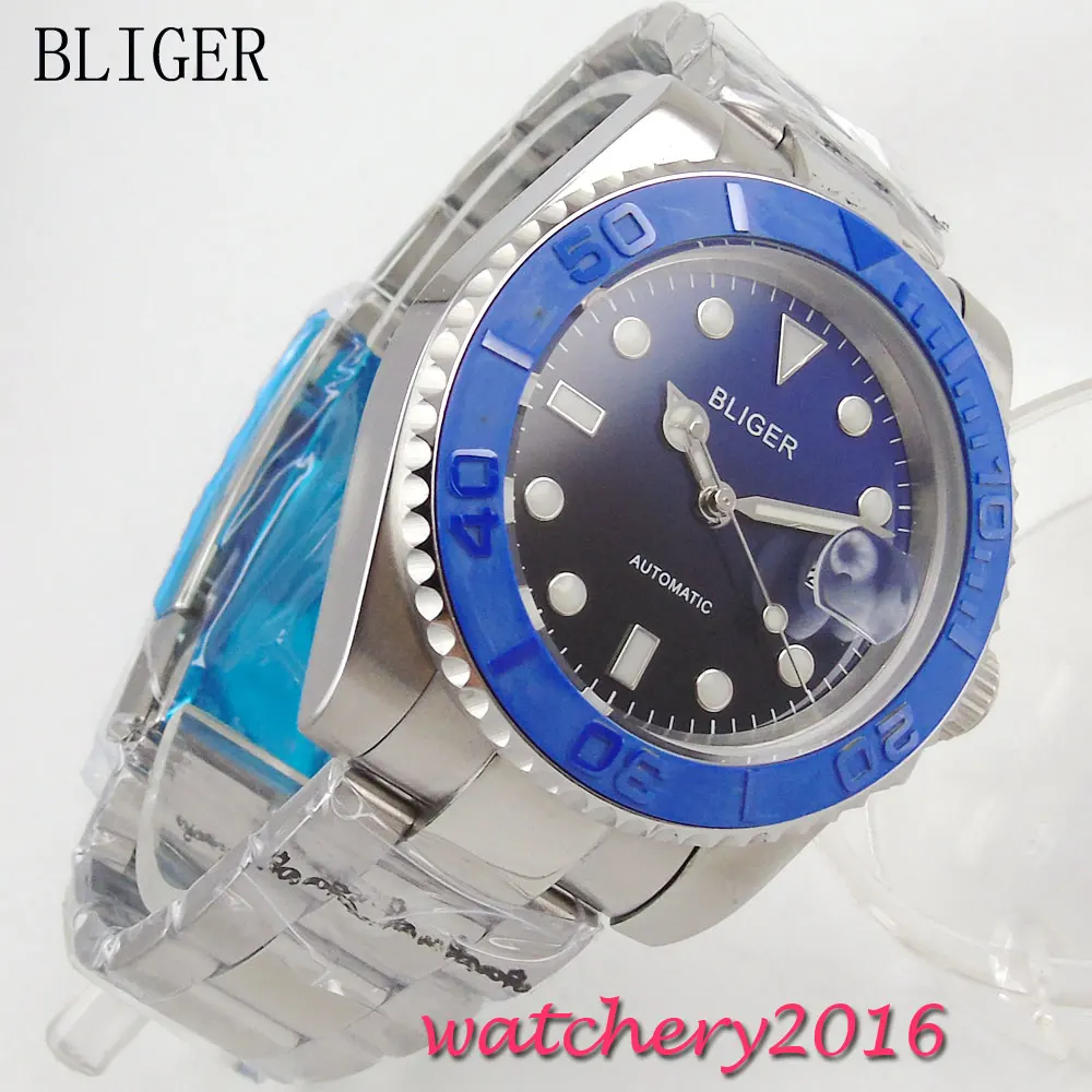 NEW Arrival 40mm Bliger Black Dial Date Rotating ceramic bezel Sapphire Glass Luminous Hands Automatic Movement men's Wristwatch
NEW Arrival 40mm Bliger Black Dial Date Rotating ceramic bezel Sapphire Glass Luminous Hands Automatic Movement men's Wristwatch