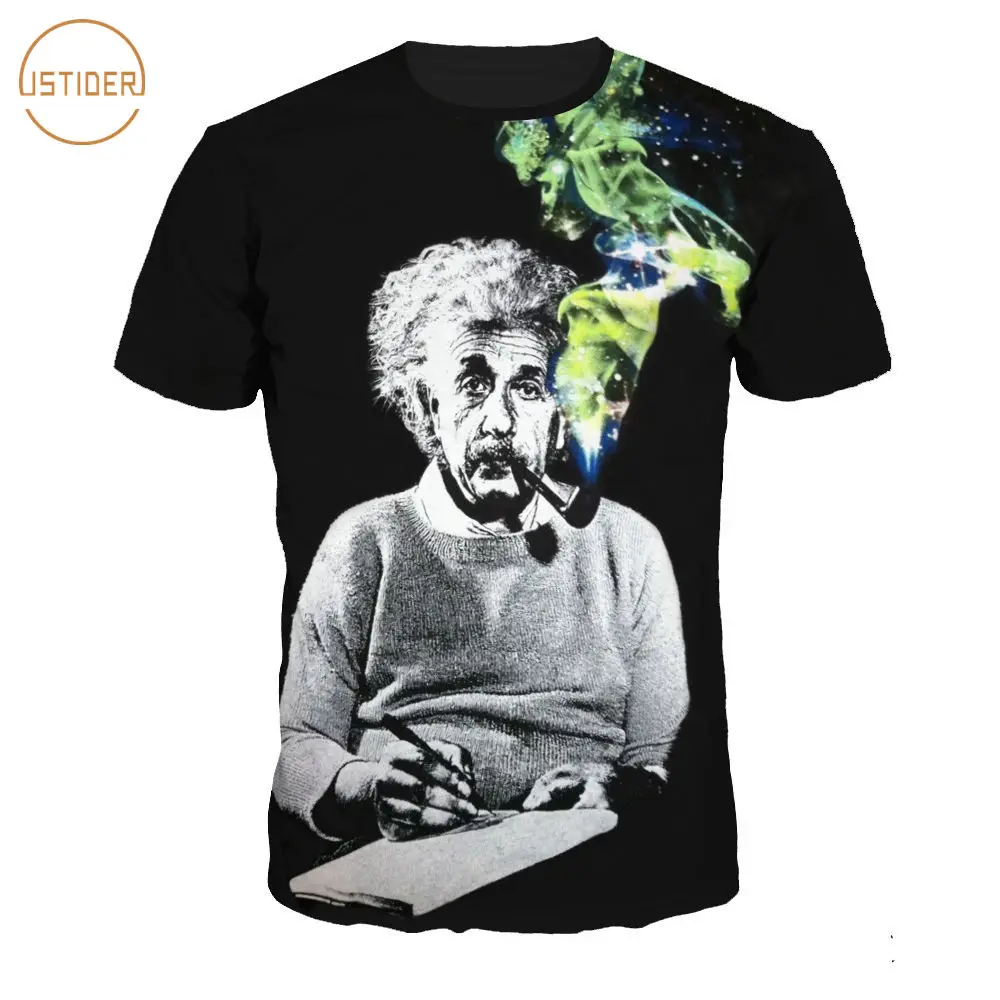 ISTider Funny T Shirts 3D Print Smoking Albert Einstein T-Shirt Men Women Short Sleeve Casual Black Tees Summer Streetwear
ISTider Funny T Shirts 3D Print Smoking Albert Einstein T-Shirt Men Women Short Sleeve Casual Black Tees Summer Streetwear